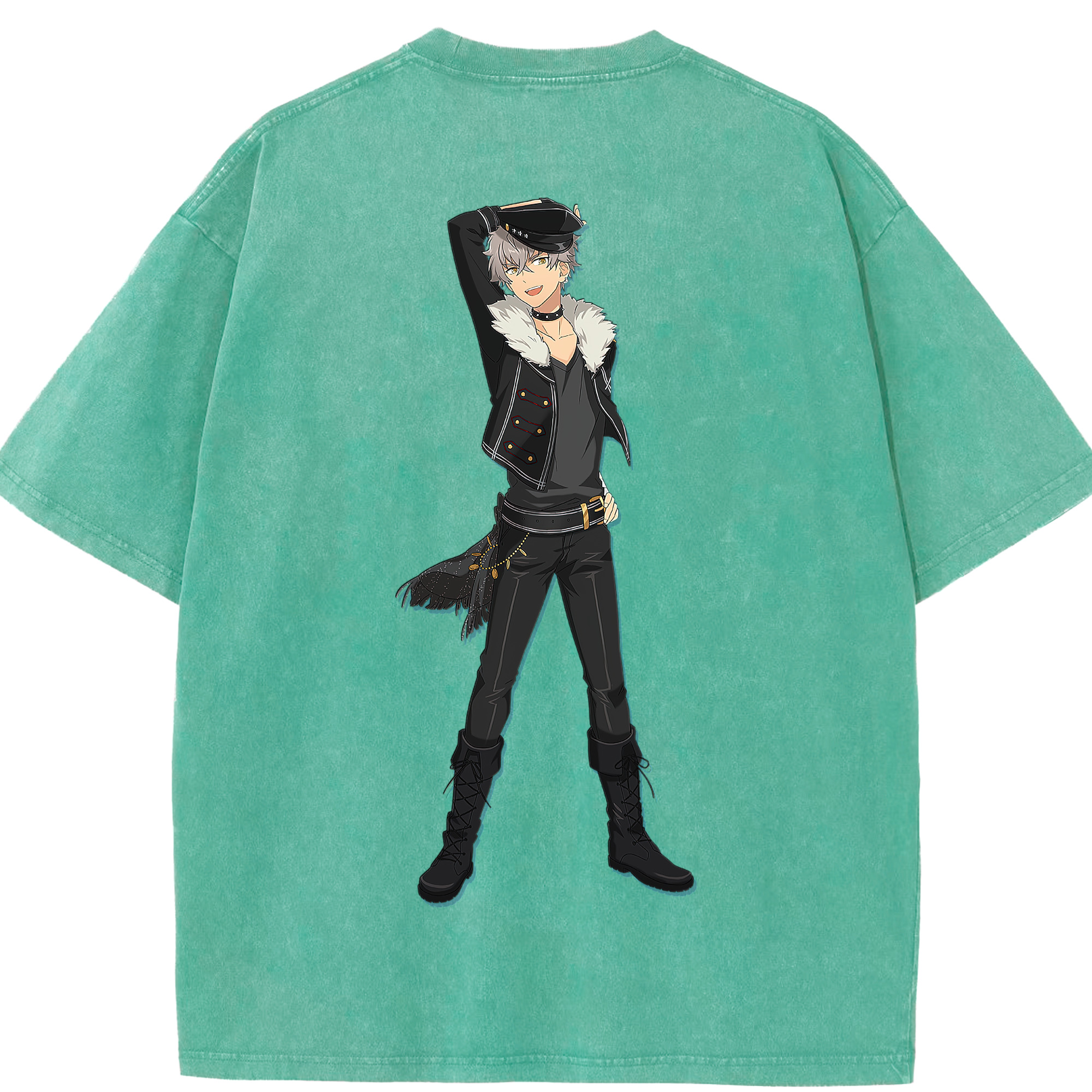 （画像用） あんさんぶるスターズ! Ensemble Stars 綿100% ヴィンテージ風 半袖Tシャツ（背面プリント）